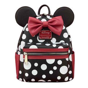 Loungefly Disney Minnie Mouse Polka Dot Mini Backpack Black, Red, White